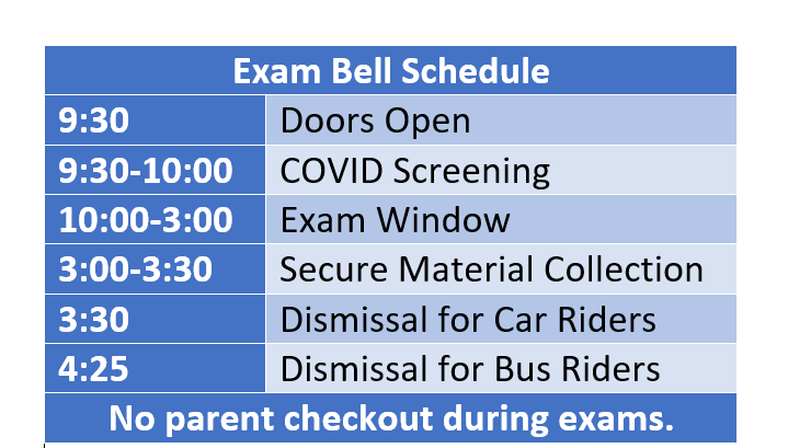 Exam Bell Schedule